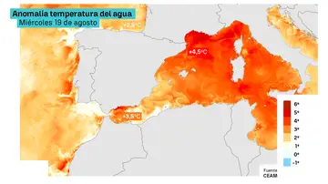 Mapa temperatura del agua Mapa temperatura del agua
