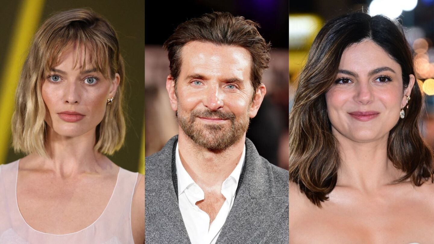 Margot Robbie, Bradley Cooper y Monica Barbaro