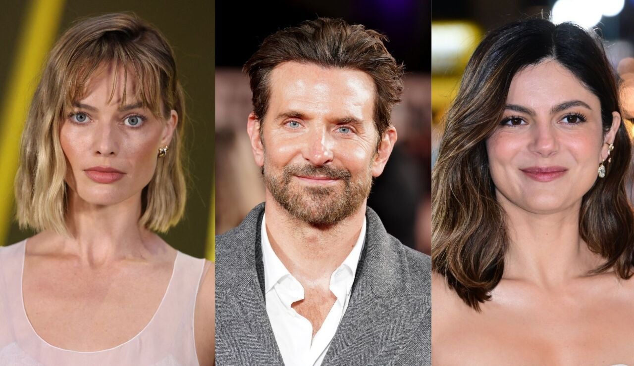 Margot Robbie, Bradley Cooper y Monica Barbaro