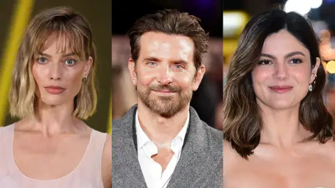 Margot Robbie, Bradley Cooper y Monica Barbaro Margot Robbie, Bradley Cooper y Monica Barbaro