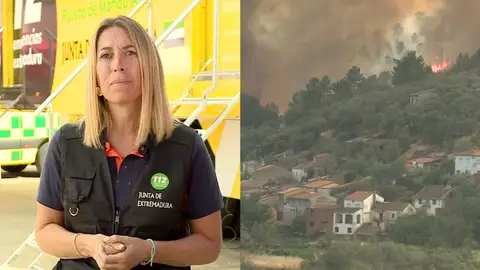 María Guardiola se emociona al hablar del incendio que azota en Las Hurdes María Guardiola se emociona al hablar del incendio que azota en Las Hurdes