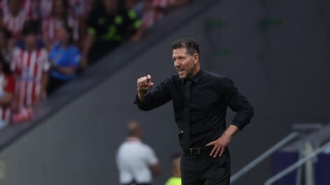 Simeone durante el partido contra el M&aacute;laga