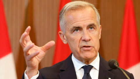 22 August 2026, Canada, Ottawa: Canada's Prime Minister MARK CARNEY speaks about Canada's response to new U.S. tariffs during a news conference on Parliament Hill. Photo: Patrick Doyle/Canadian Press via ZUMA Press/dpa Patrick Doyle/Canadian Press via / DPA 22/08/2026 ONLY FOR USE IN SPAIN