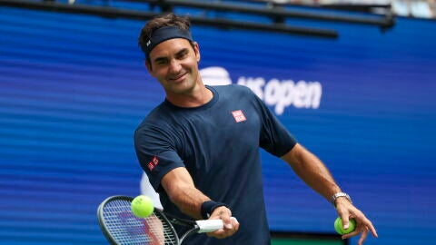 Roger Federer, en las instalaciones del US Open