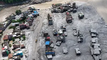 Imagen aérea de la destrucción de la riada en Nepal Imagen aérea de la destrucción de la riada en Nepal