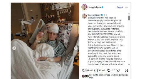 La actriz Busy Philipps vía Instagram