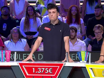 Un turno muy tenso para Javier: termina estrenando su marcador por todo lo alto… ¡con un panel de 1.375 euros! Un turno muy tenso para Javier: termina estrenando su marcador por todo lo alto… ¡con un panel de 1.375 euros!