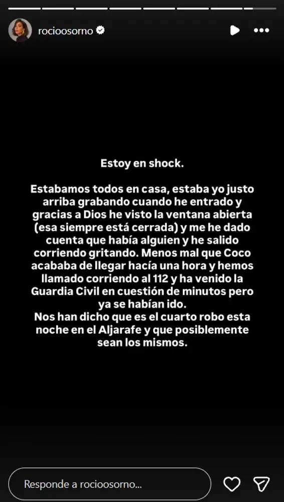 Rocío Osorno cuenta su robo en casa Rocío Osorno cuenta su robo en casa
