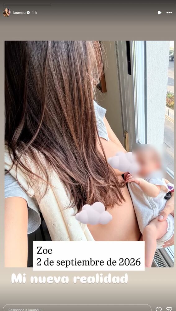 Laura Moure y Zoe, su bebé