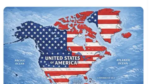 Trump publica el "nuevo mapa" de Estados Unidos Trump publica el "nuevo mapa" de Estados Unidos