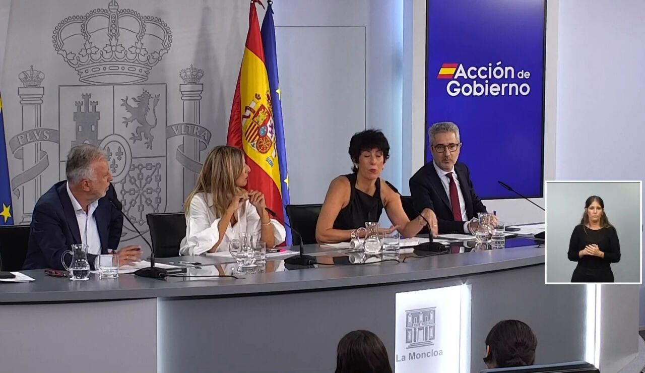 Rueda de prensa tras el Consejo de Ministros.