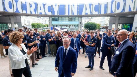 El presidente de Ceuta en el Parlamento Europeo en Bruselas