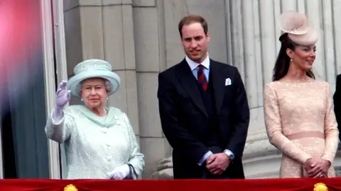 Isabel II y el príncipe Guillermo Isabel II y el príncipe Guillermo