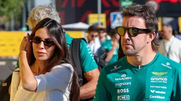 Melissa Jiménez y Fernando Alonso en el GP de España en Madrid Melissa Jiménez y Fernando Alonso en el GP de España en Madrid
