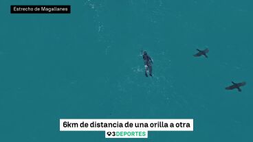 Bego&ntilde;a Alday cruza el Estrecho de Magallanes en pleno invierno: seis kil&oacute;metros en una hora y 54 minutos