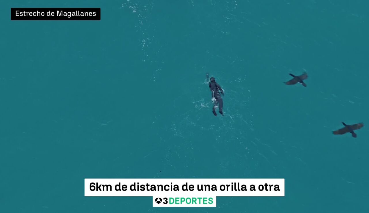 Bego&ntilde;a Alday cruza el Estrecho de Magallanes en pleno invierno: seis kil&oacute;metros en una hora y 54 minutos