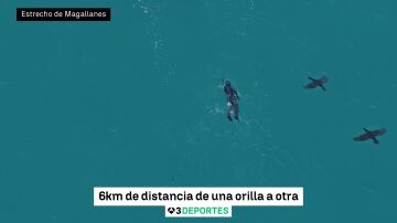 Bego&ntilde;a Alday cruza el Estrecho de Magallanes en pleno invierno: seis kil&oacute;metros en una hora y 54 minutos