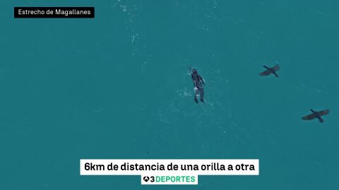 Bego&ntilde;a Alday cruza el Estrecho de Magallanes en pleno invierno: seis kil&oacute;metros en una hora y 54 minutos