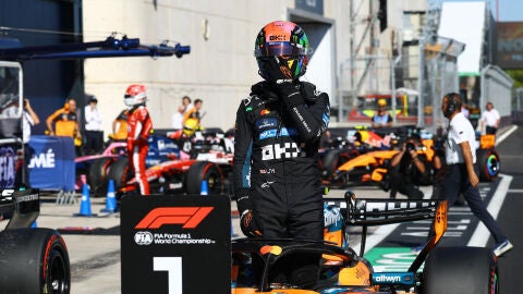 Lando Norris celebra su pole en el Madring