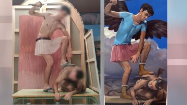 Frescos en la Iglesia de Albox con pol&iacute;ticos, desnudos y un exalcalde convertido en demonio