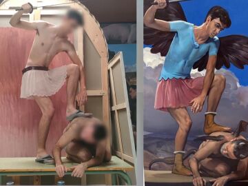 Frescos en la Iglesia de Albox con pol&iacute;ticos, desnudos y un exalcalde convertido en demonio