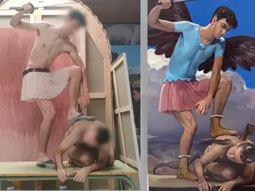 Frescos en la Iglesia de Albox con políticos, desnudos y un exalcalde convertido en demonio Frescos en la Iglesia de Albox con políticos, desnudos y un exalcalde convertido en demonio