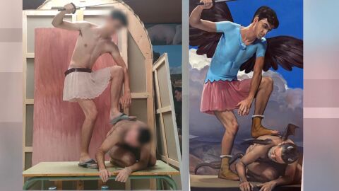 Frescos en la Iglesia de Albox con pol&iacute;ticos, desnudos y un exalcalde convertido en demonio