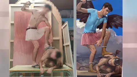 Frescos en la Iglesia de Albox con políticos, desnudos y un exalcalde convertido en demonio Frescos en la Iglesia de Albox con políticos, desnudos y un exalcalde convertido en demonio