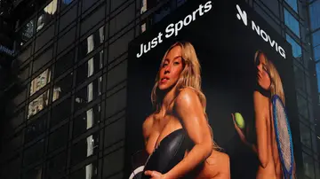 El anuncio de Sydney Sweeney en Times Square, Nueva York El anuncio de Sydney Sweeney en Times Square, Nueva York