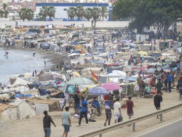 Imagen de archivo de la playa del Trampol&iacute;n en Ceuta