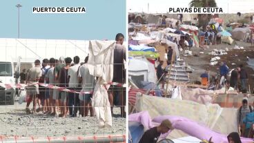 &Uacute;ltima hora de la crisis migratoria en Ceuta, en directo: M&aacute;s de 2.000 migrantes regresan a las playas tras quedarse sin plaza en el campamento del puerto