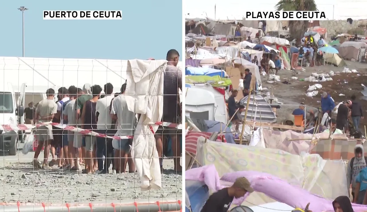 Última hora de la crisis migratoria en Ceuta, en directo: Más de 2.000 migrantes regresan a las playas tras quedarse sin plaza en el campamento del puerto