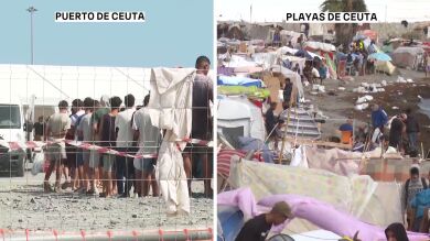 Ceuta, un día después del traslado: el puerto completo y miles de migrantes aún en las playas