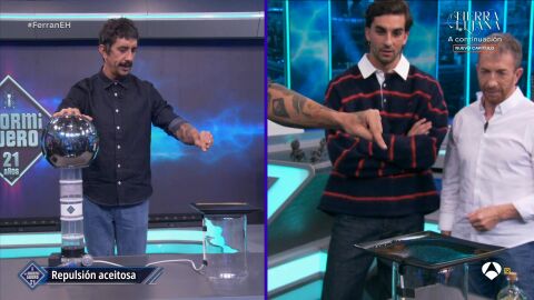 Marron consigue mover aceite a distancia gracias al poder de la electricidad: As&iacute; ha sido su experimento junto a Ferr&aacute;n Torres