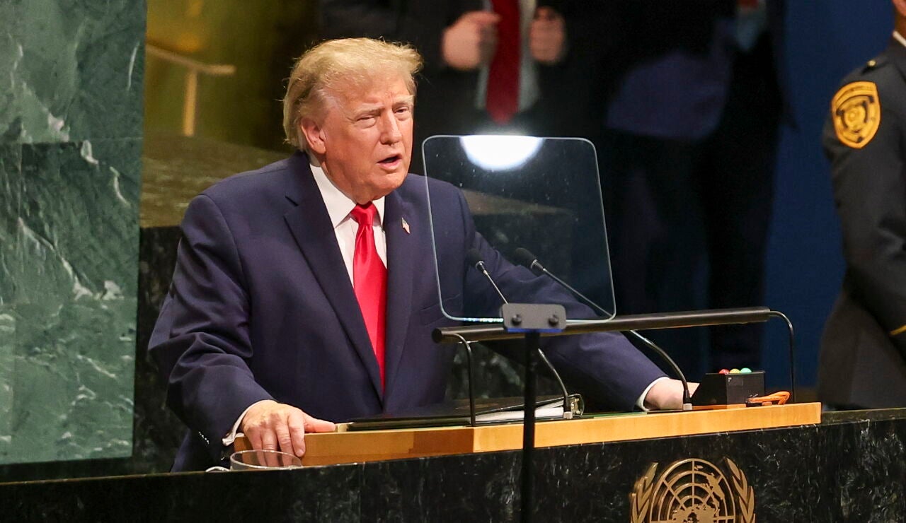 Donald Trump durante su discurso en la Asamblea de la ONU