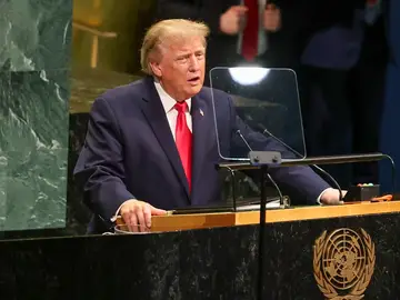Donald Trump durante su discurso en la Asamblea de la ONU Donald Trump durante su discurso en la Asamblea de la ONU
