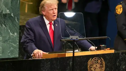 Donald Trump durante su discurso en la Asamblea de la ONU Donald Trump durante su discurso en la Asamblea de la ONU