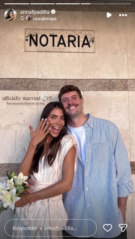 Anna Ferrer y Mario Cristóbal tras casarse