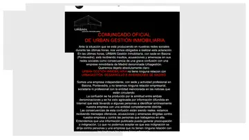 Comunicado de la inmobiliaria Comunicado de la inmobiliaria