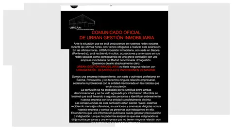 Comunicado de la inmobiliaria Comunicado de la inmobiliaria