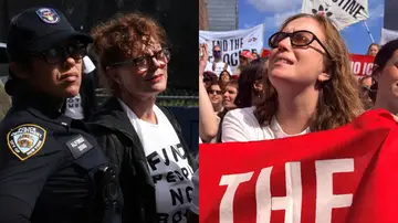 Susan Sarandon y Hannah Einbinder en la protesta contra Netanyahu en Nueva York Susan Sarandon y Hannah Einbinder en la protesta contra Netanyahu en Nueva York