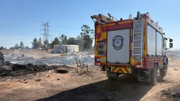 Lugar del incendio en Palos de la Frontera