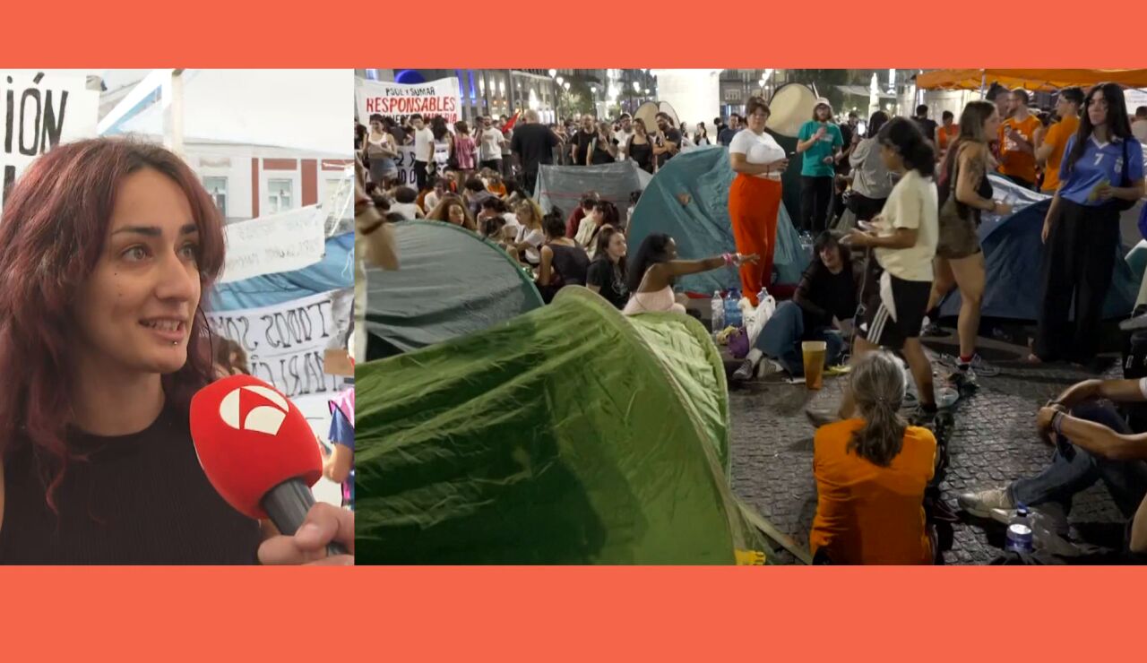 Los manifestantes acampados en Sol marcan sus l&iacute;neas rojas para el real decreto de vivienda