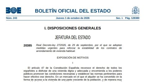 BOE del d&iacute;a 1 de octubre de 2026