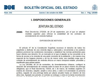 BOE del d&iacute;a 1 de octubre de 2026