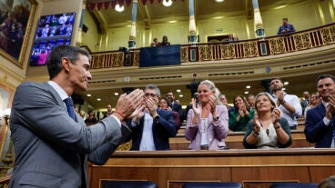 Pedro S&aacute;nchez a su llegada al Congreso