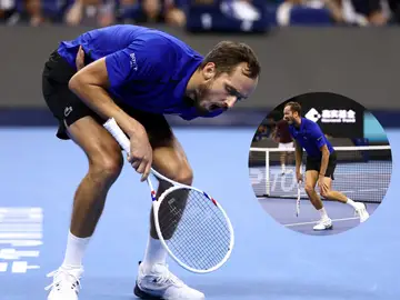 Daniil Medvedev haciendo aspavientos en su partido ante Djokovic Daniil Medvedev haciendo aspavientos en su partido ante Djokovic
