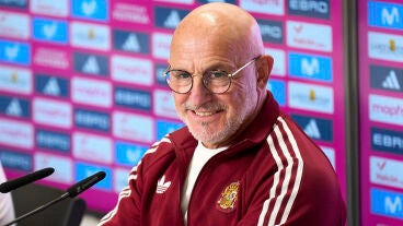 Luis de la Fuente en rueda de prensa en Croacia