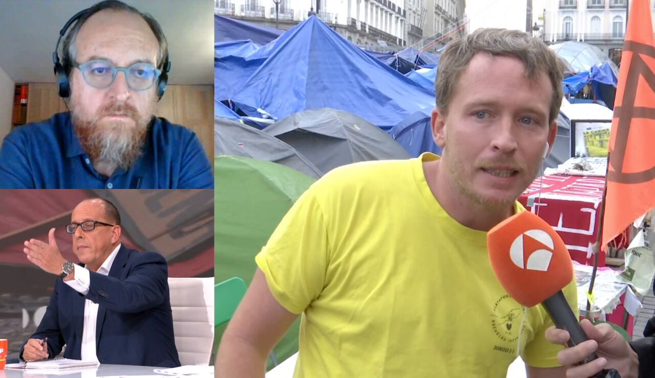 Sim&oacute;n, manifestante que acampa en Sol