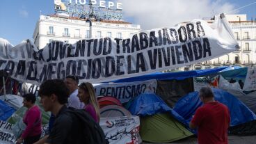 Imagen de la acampada en Sol 
